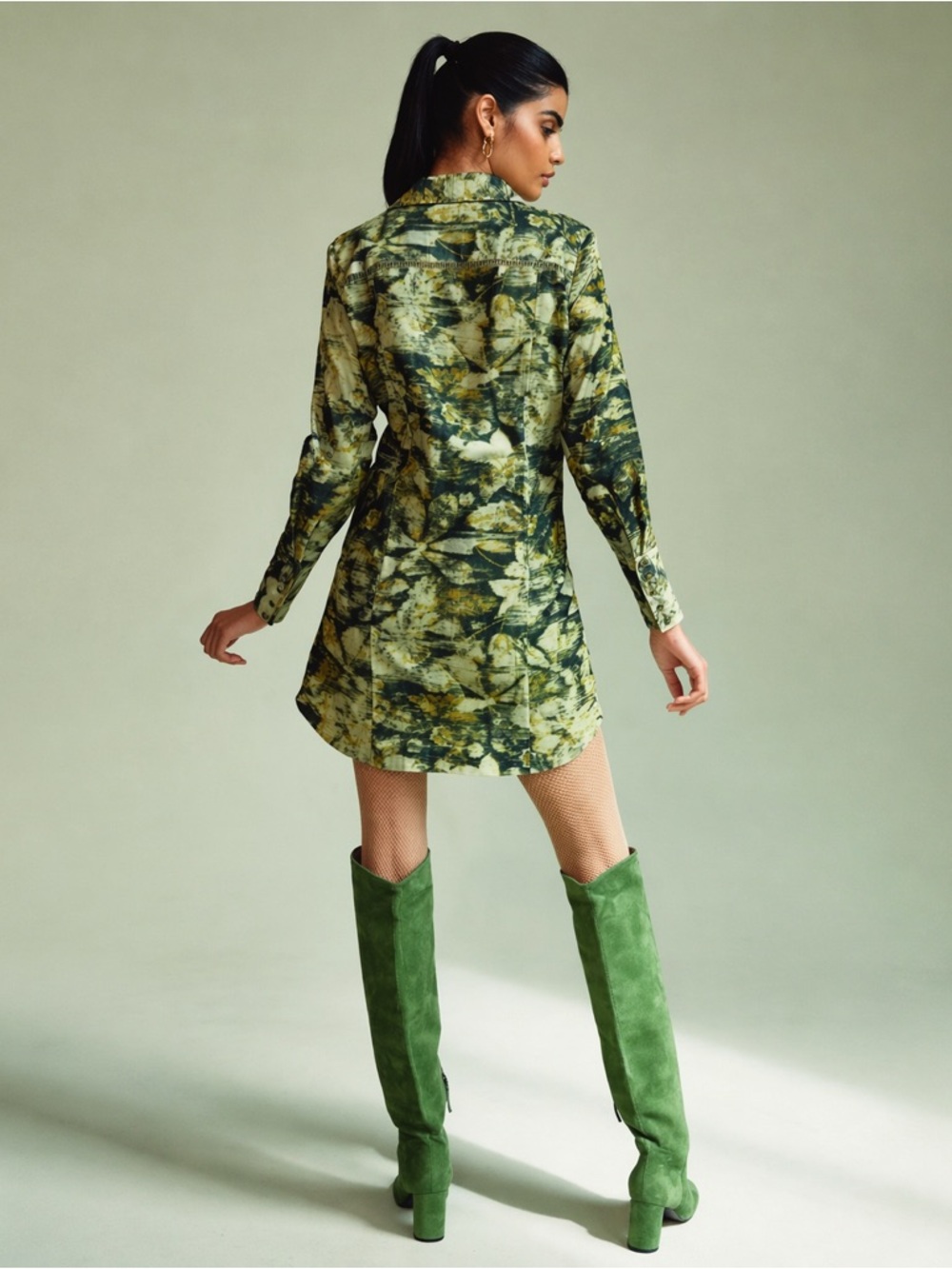 Anthropologie Pilcro Corduroy Rouched Shirt Dress Button‎ Front Size 12 Utility